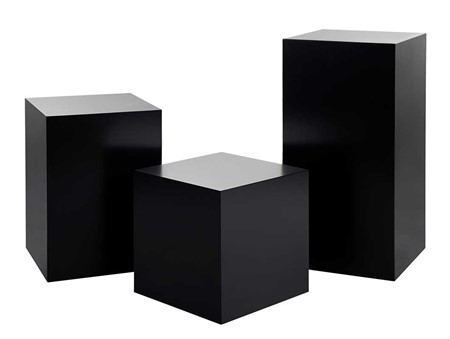 Podie trä, 500x500x500mm, svart